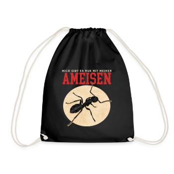 Ameisen Ameisenfarm Formicarium Ameise Geschenk - Turnbeutel - Schwarz - Vorne