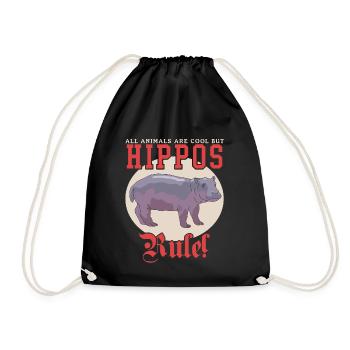 Bébé hippopotame | Hippopotames Hippos Cadeau - Sac de sport léger - noir - Devant