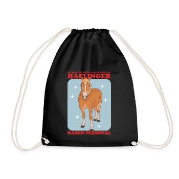 Haflinger Pferde | Haffi Pferdebesitzer Geschenk - Turnbeutel - Schwarz - Vorne