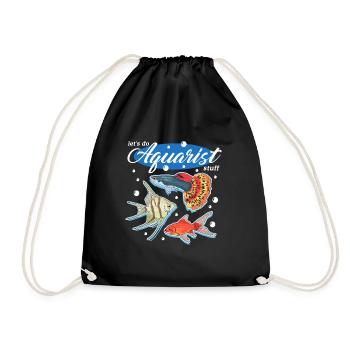Aquarium Aquaristics Aquarist Ornamental Fish Gift - Drawstring Bag - black - Front