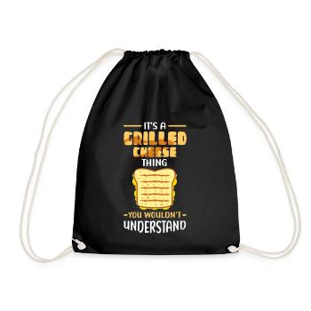 Grillkäse Käseliebhaber gegrillter Käse Geschenk - Turnbeutel - Schwarz - Vorne