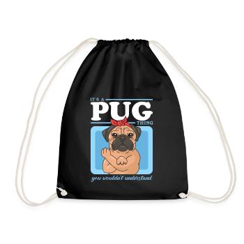 Pug Dogs Dog Owners Dog Owners Gift - Drawstring Bag - black - Front