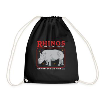 Rhinoceros Rhinoceros Rhinoceros Gift - Drawstring Bag - black - Front