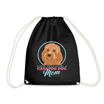 Cavapoo Mom Dog Dog Owner Cavoodle Gift - Drawstring Bag - black - Front