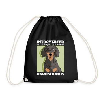 Teckel Teckel Chiens Teckel Cadeau Chien - Sac de sport léger - noir - Devant