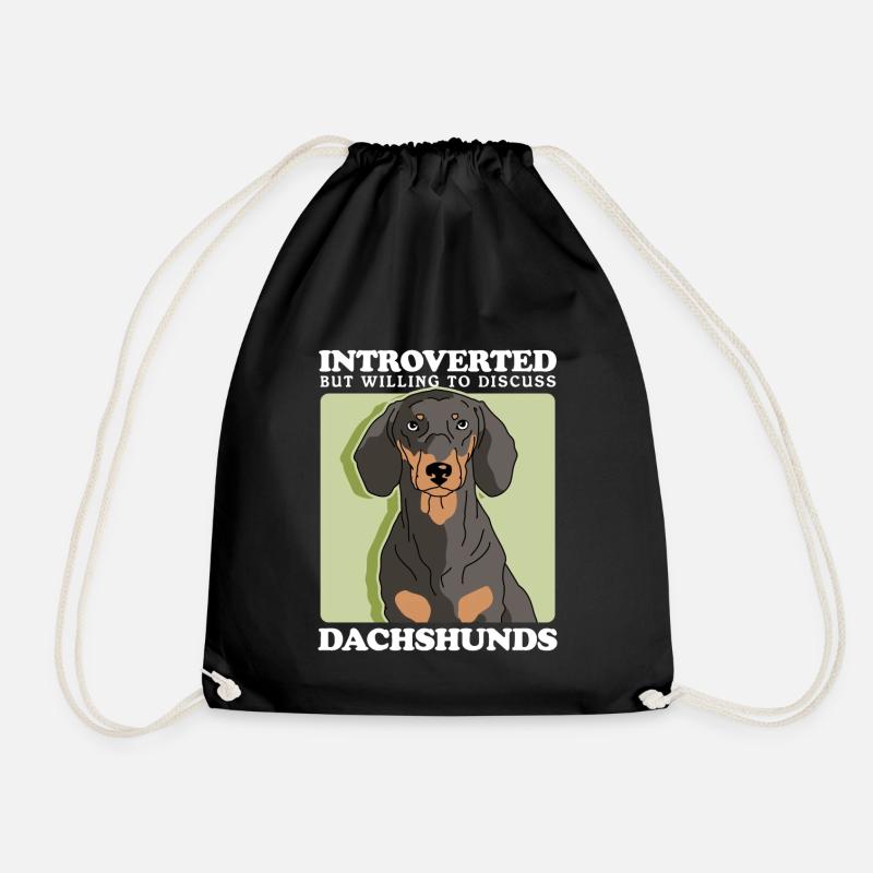 Dachshund Dackel Hunde Teckel Hund Geschenk - Turnbeutel - Schwarz