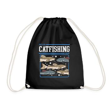 Pêcheurs à la ligne Pêche au poisson-chat Poisson Cadeau de pêche - Sac de sport léger - noir - Devant