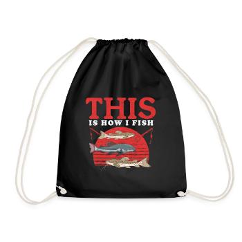 Angler Catfish Fishing Fishing Gift - Drawstring Bag - black - Front