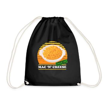 Macaroni with Cheese Mac and Cheese Gift - Drawstring Bag - black - Front