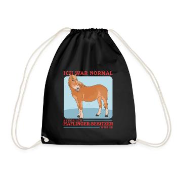 Haflinger Pferde Haffi Pferdebesitzer Geschenk - Turnbeutel - Schwarz - Vorne