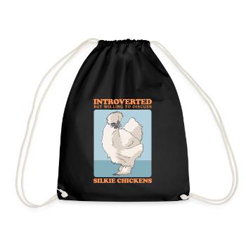 Silk Chicken Silkie Chickens Silk Chickens Gift - Drawstring Bag - black - Front