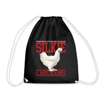 Silk Chicken Silkie Chicken Silk Chickens Gift - Drawstring Bag - black - Front