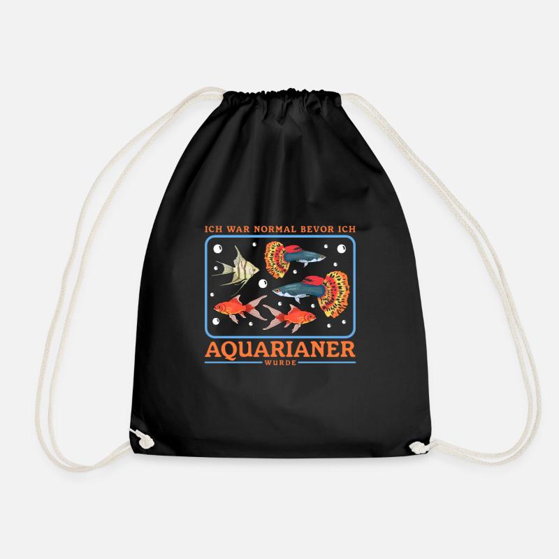 Aquarium Aquaristik Aquarianer Zierfisch Geschenk - Turnbeutel - Schwarz