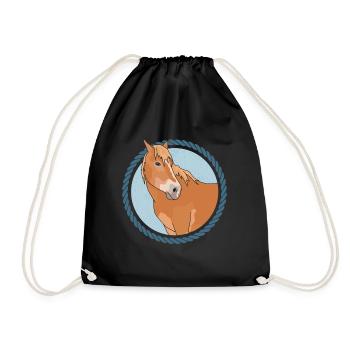 Haflinger Horse Haffi Horse Owner Gift - Drawstring Bag - black - Front