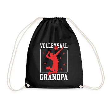 Volleyball Opa Volleyballer Geschenk - Turnbeutel - Schwarz - Vorne