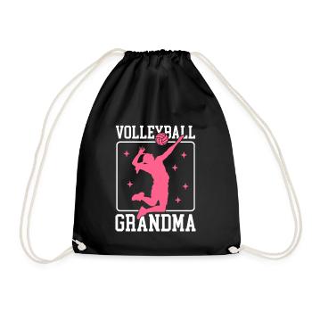 Volleyball Oma Volleyballer Geschenk - Turnbeutel - Schwarz - Vorne