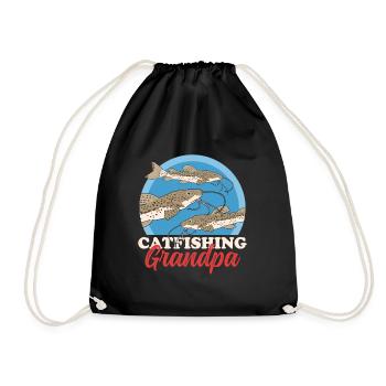 Grand-père pêcheur | Pêche au poisson-chat Pêche Poisson Cadeau - Sac de sport léger - noir - Devant