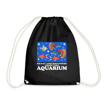 Aquarium Zierfisch Aquarianer Aquaristik Geschenk - Turnbeutel - Schwarz - Vorne