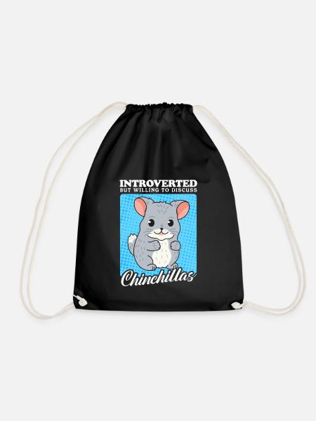 Chinchilla Besitzer | süße Chinchillas Geschenk - Turnbeutel - Schwarz