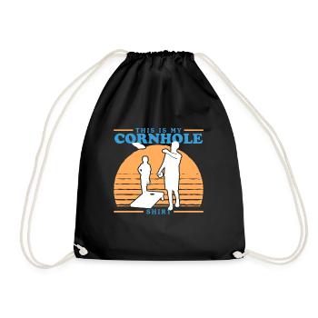 Joueur de cornhole | Blind Hole Bean Bag Cadeau - Sac de sport léger - noir - Devant