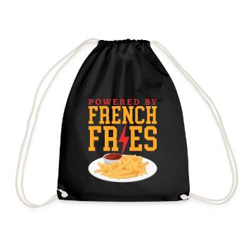 Frites restauration rapide frites cadeau - Sac de sport léger - noir - Devant