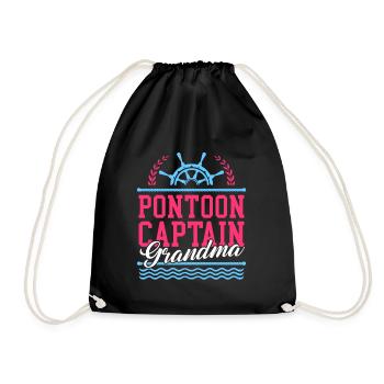 Pontoon Captain Grandma Pontoon Pontoon Boat Gift - Drawstring Bag - black - Front