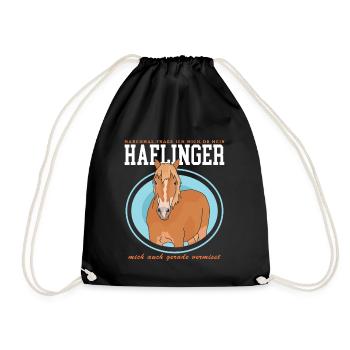 Haflinger Pferde Haffi Pferdebesitzer Geschenk - Turnbeutel - Schwarz - Vorne