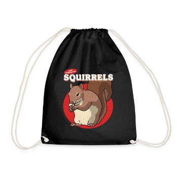 Cute Squirrel Grey Squirrel Squirrel Gift - Drawstring Bag - black - Front