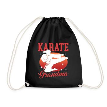 Karate Oma Kampfsportler Kampfsport Geschenk - Turnbeutel - Schwarz - Vorne