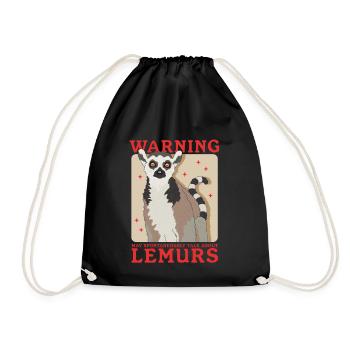 Lémurien à queue annelée cadeau - Sac de sport léger - noir - Devant