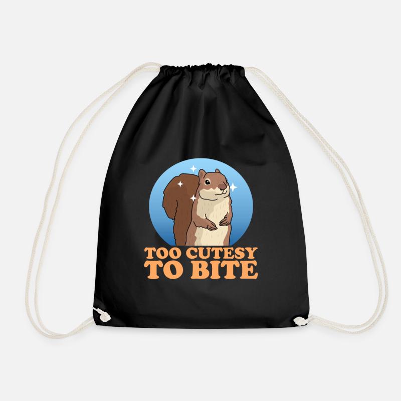 Süßes Eichhörnchen Hörnchen Geschenk - Turnbeutel - Schwarz