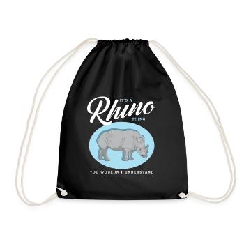 Rhinoceros Rhinoceros Rhinos Gift - Drawstring Bag - black - Front