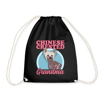 Chinese Crested Granny Chinese Crested Granny - Drawstring Bag - black - Front
