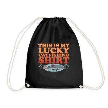 Pêcheurs à la ligne Pêche au poisson-chat | Cadeau de poisson de pêche - Sac de sport léger - noir - Devant