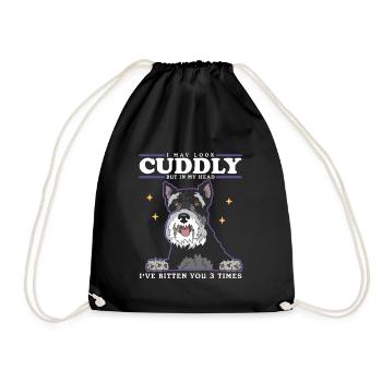 Schnauzer miniature propriétaire Schnauzer chiens cadeau - Sac de sport léger - noir - Devant