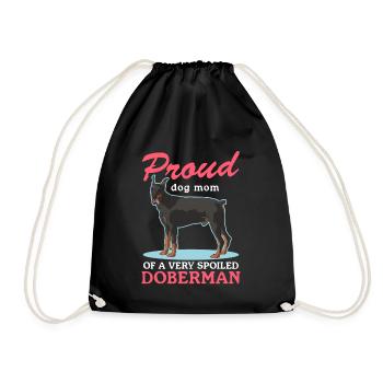 Doberman Mom Dog Owner Dog Mom Gift - Drawstring Bag - black - Front