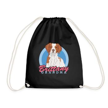 Brittany Oma Epagneul Breton Vorstehhund Geschenk - Turnbeutel - Schwarz - Vorne