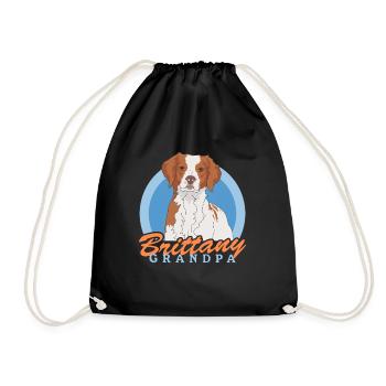 Brittany Opa Epagneul Breton Vorstehhund Geschenk - Turnbeutel - Schwarz - Vorne