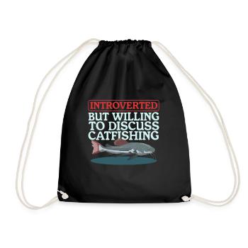 Pêcheur Poisson-Chat Pêche Pêche Poisson Cadeau - Sac de sport léger - noir - Devant