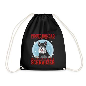 Miniature Schnauzer Dad Schnauzer Dog Daddy Gift - Drawstring Bag - black - Front
