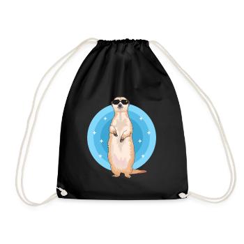 Suricate cool | Drôle de cadeau suricate - Sac de sport léger - noir - Devant