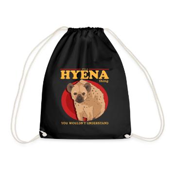 Hyena, Hyena, Spotted Hyena, Gift - Drawstring Bag - black - Front