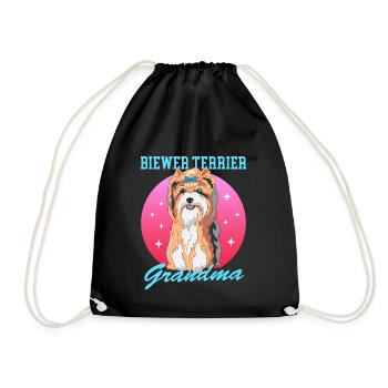 Biewer Terrier Granny Dog Owner Gift - Drawstring Bag - black - Front