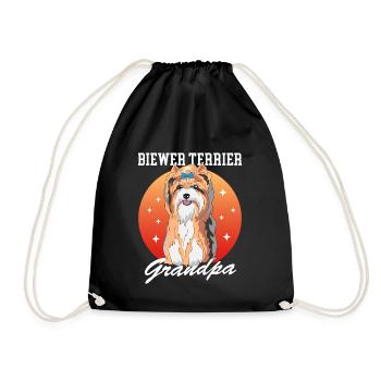 Biewer Terrier Grandpa Dog Owner Gift - Drawstring Bag - black - Front