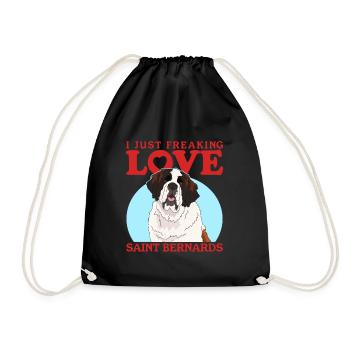 Bernhardiner Hunde St. Bernhardshund Geschenk - Turnbeutel - Schwarz - Vorne