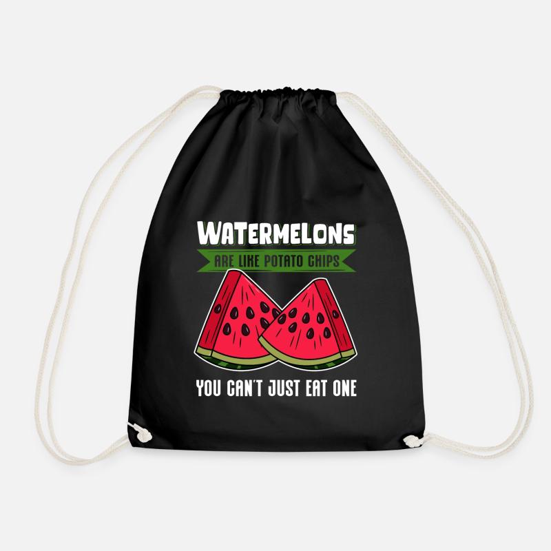 Wassermelone Pasteke Angurie Arbuse Geschenk - Turnbeutel - Schwarz