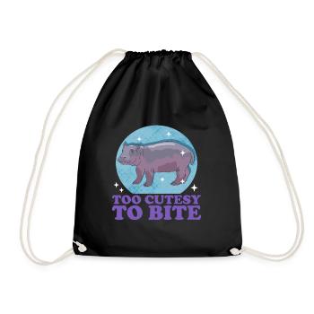 Hippopotame hippopotame hippopotames cadeau de bébé - Sac de sport léger - noir - Devant