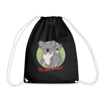 Koala Koalas Koala Bear Koala Bear Gift - Drawstring Bag - black - Front