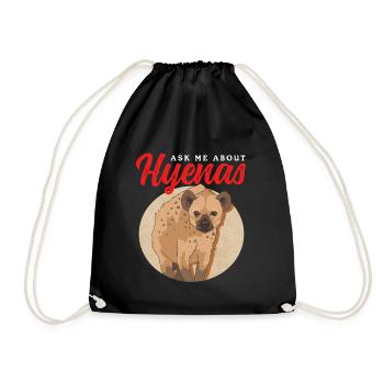 Hyena Hyena Spotted Hyena Gift - Drawstring Bag - black - Front