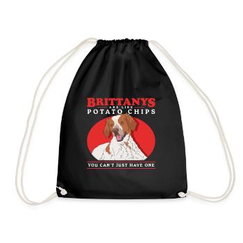 Brittany Epagneul Breton Vorstehhund Geschenk - Turnbeutel - Schwarz - Vorne